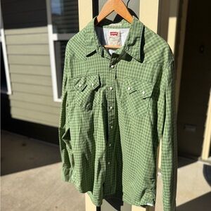 Levi's Olive Plaid Shirt